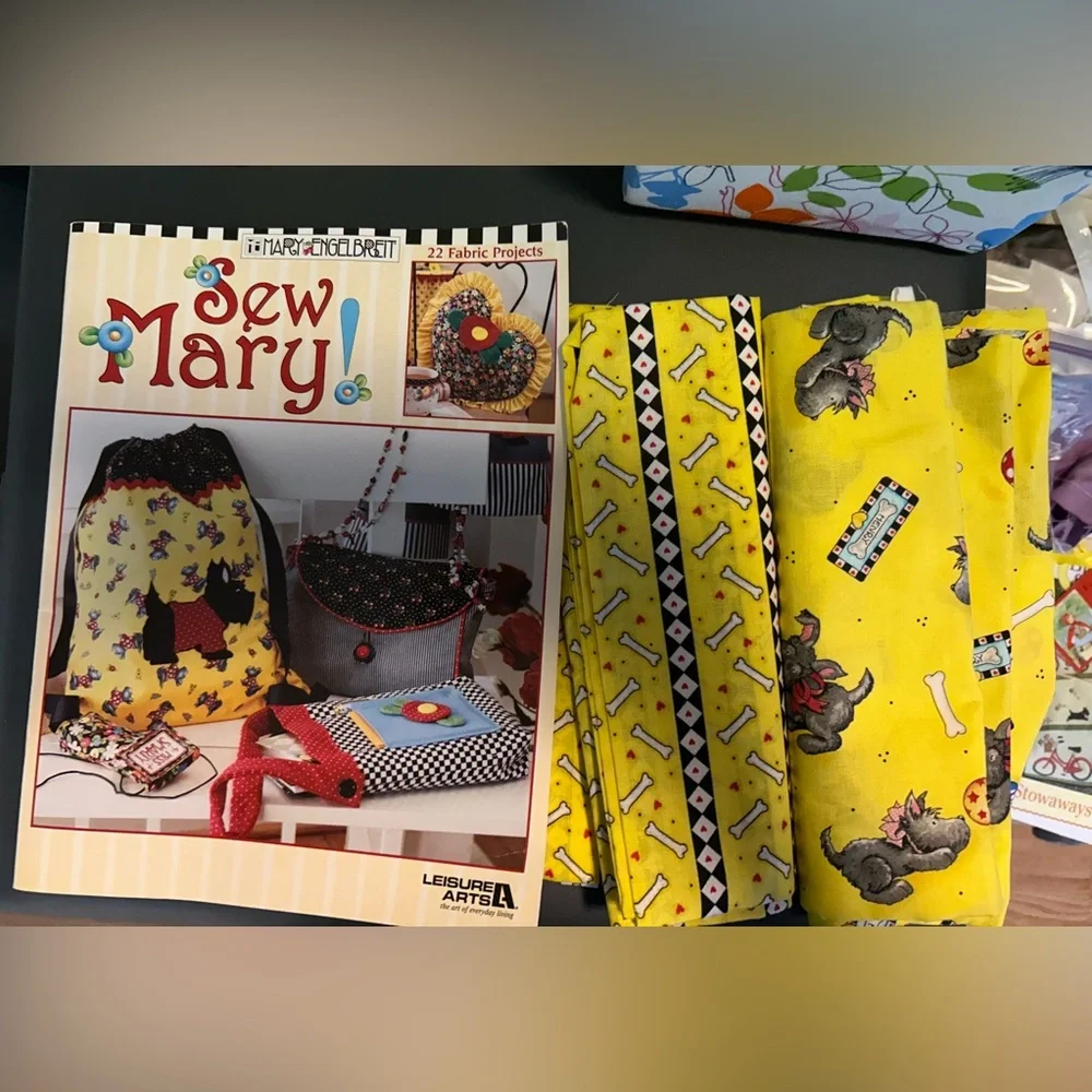 Mary Engelbreit Pattern Book Fabric & Tote Bag NEW Scottie Dog Backpack pattern